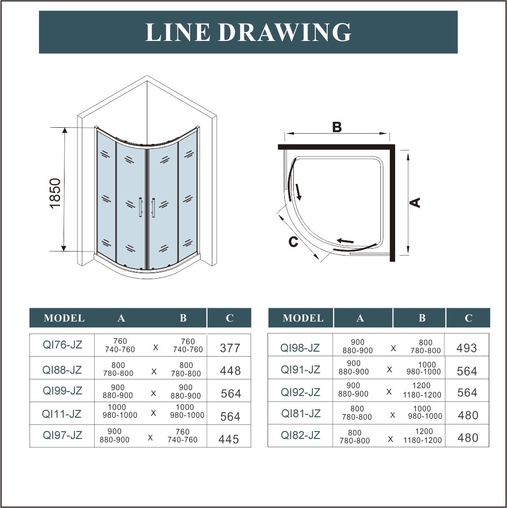 800 X 800 Mm Quadrant Shower Cubicle Enclosure Sliding Door 6mm Easy Clean Glass 8 width=1029